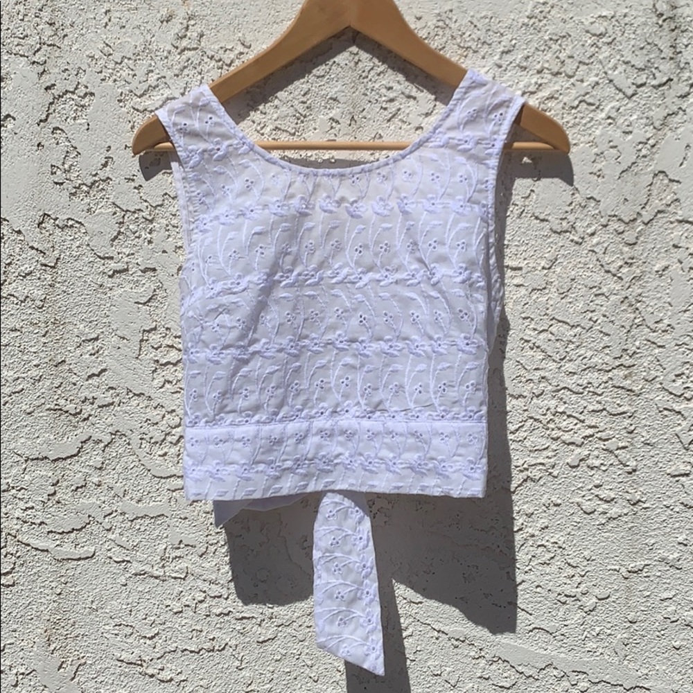 Backless Eyelet Crop